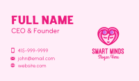 Pink Beautiful Woman Heart Business Card Design