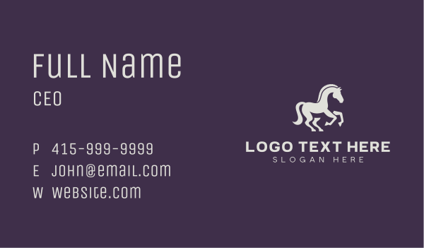 Equestrian Stallion Horse Business Card Design Image Preview