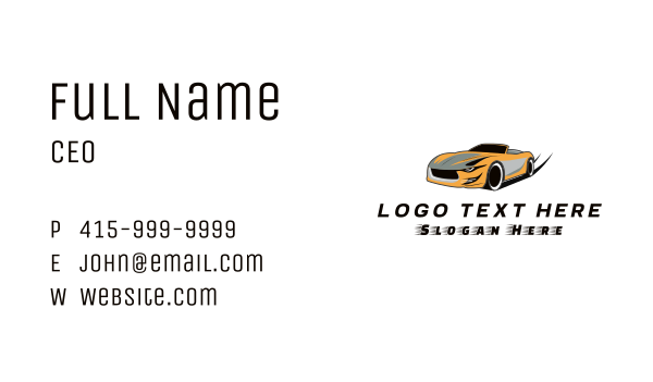 Drag Racing Supercar Vehicle Business Card Design Image Preview