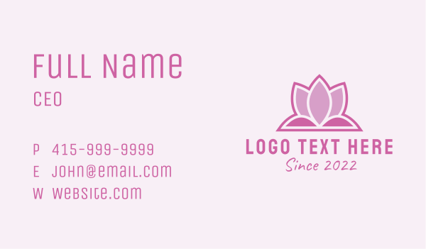 Lotus Flower Wellness  Business Card Design Image Preview