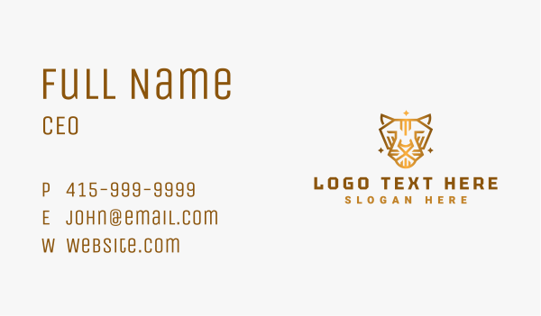 Wild Cat Tiger Business Card Design Image Preview