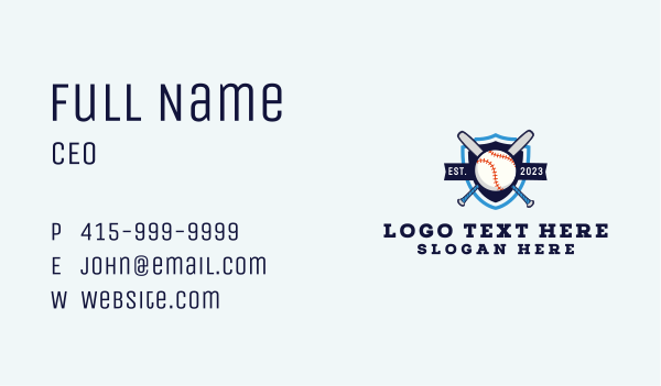 Baseball Sports Shield Business Card Design Image Preview