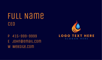 Water Droplet Fire Business Card Image Preview