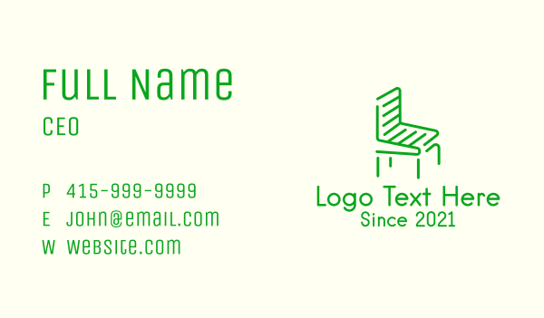 Green Outdoor Chair Business Card Design Image Preview