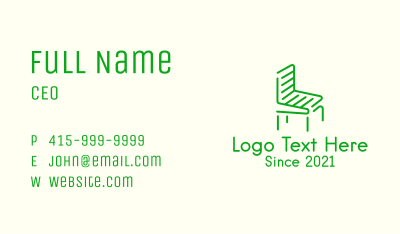 Green Outdoor Chair Business Card Image Preview