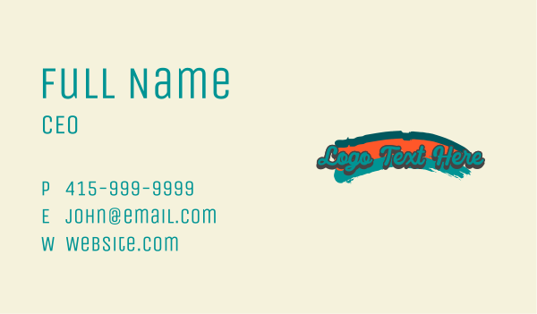 Colorful Brush Hipster Wordmark Business Card Design Image Preview