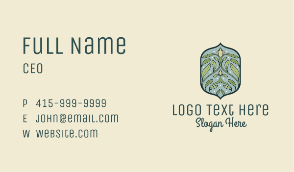 Art Nouveau Floral Decor Badge Business Card Design Image Preview