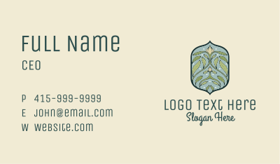 Art Nouveau Floral Decor Badge Business Card Image Preview