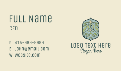 Art Nouveau Floral Decor Badge Business Card