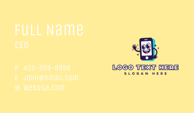 Cartoon Mobile Cellphone Business Card Image Preview