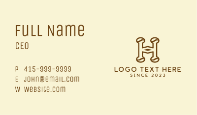 Brown Coffee Letter H Business Card Image Preview