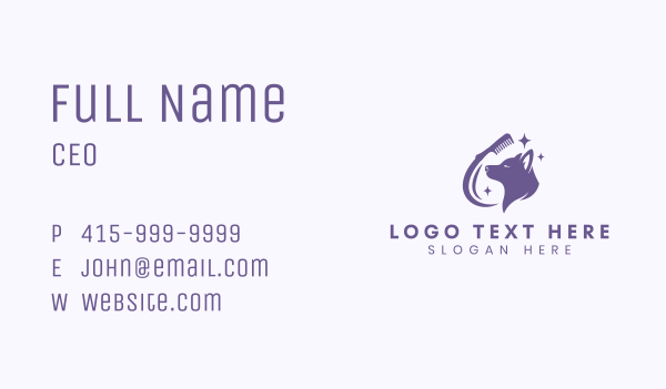 Fancy Dog Grooming Comb Business Card Design Image Preview