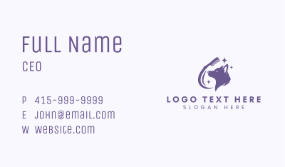Fancy Dog Grooming Comb Business Card Image Preview