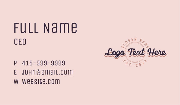 Cursive Business Wordmark Business Card Design Image Preview