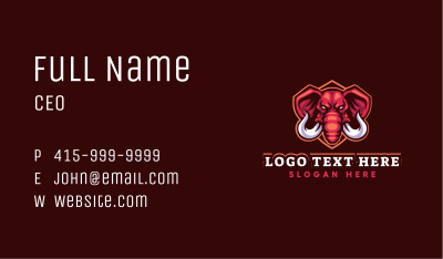 Wild Gaming Elephant Business Card Image Preview