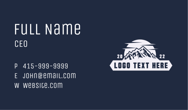 White Mountain Scenery Business Card Design Image Preview