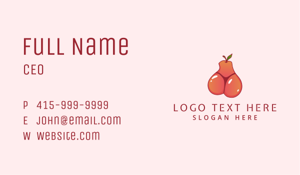 Pear Fruit Thong Panty Business Card Design Image Preview