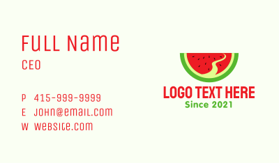 Watermelon Slice Pathway  Business Card Image Preview