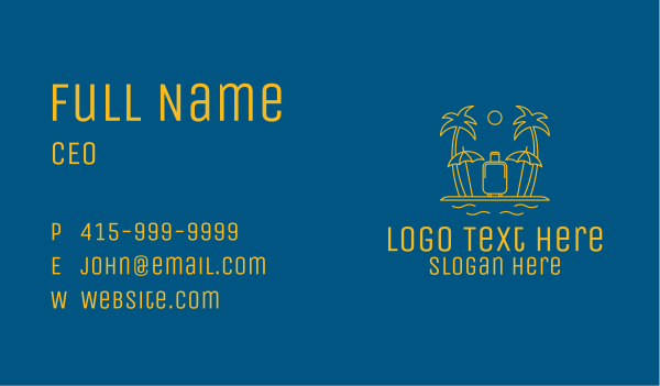 Golden Island Luggage  Business Card Design Image Preview