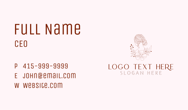 Nature Feminine Hairdresser Business Card Design Image Preview