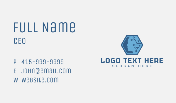 Hexagon Artificial Intelligence Business Card Design Image Preview