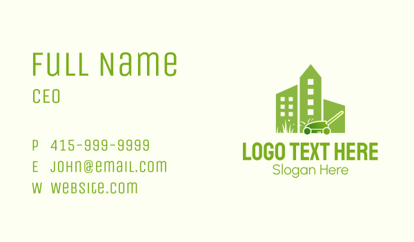 Lawn Mower Building Business Card Design Image Preview