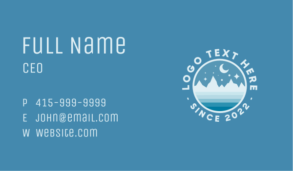 Night Mountain Summit Business Card Design Image Preview