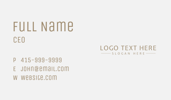 Elegant Gold Professional Wordmark Business Card Design Image Preview