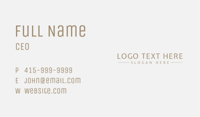 Elegant Gold Professional Wordmark Business Card Image Preview