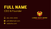 Golden Bull Emblem  Business Card Design