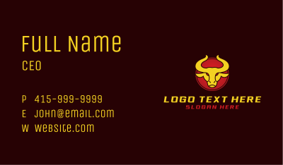 Golden Bull Emblem  Business Card Image Preview