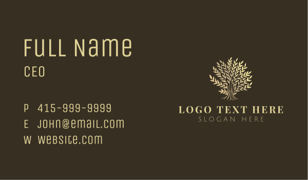 Golden Tree Agriculture Business Card Design Image Preview