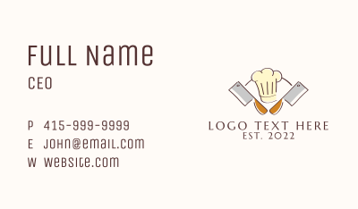 Chef Hat Knife Diner  Business Card Image Preview