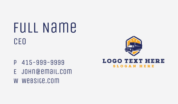 Logistics Delivery Truck Business Card Design Image Preview