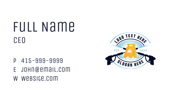 Pressure Washing Cleaner Janitor Business Card Design Image Preview