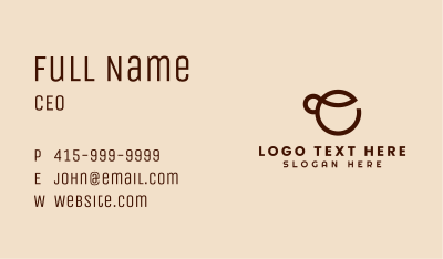 Coffee Cup Letter E Business Card Image Preview