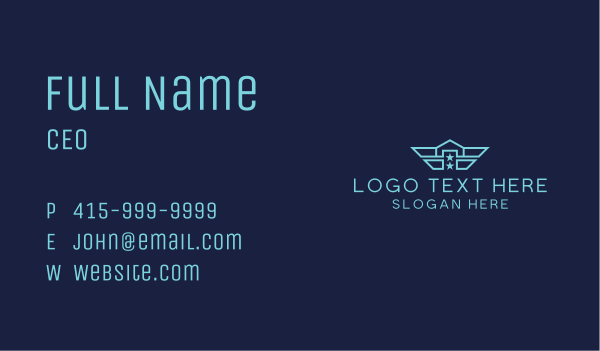 Navy Wing House Business Card Design Image Preview