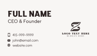 Upscale Brand Letter Z Business Card Design