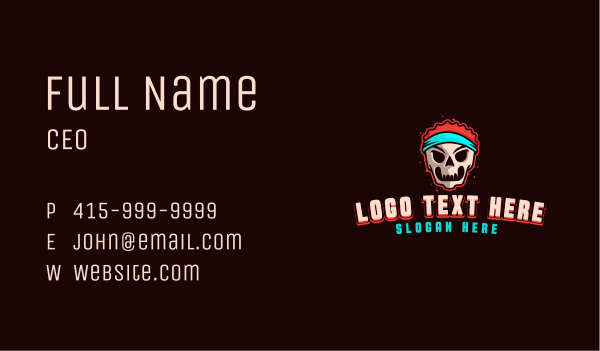 Sporty Skull Fitness Business Card Design Image Preview