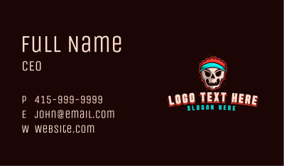 Sporty Skull Fitness Business Card Image Preview