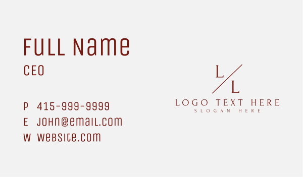 Elegant Professional Lettermark Business Card Design Image Preview