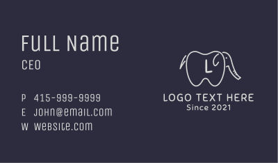 Elephant Tooth Letter Business Card Image Preview