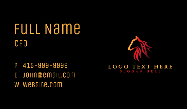 Hot Flaming Horse Business Card Design Image Preview