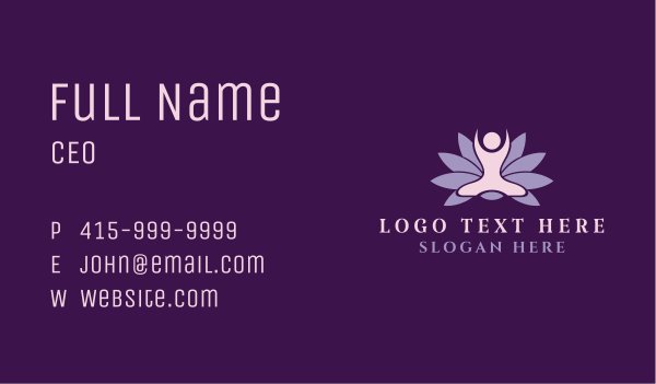 Zen Meditation Lotus  Business Card Design Image Preview