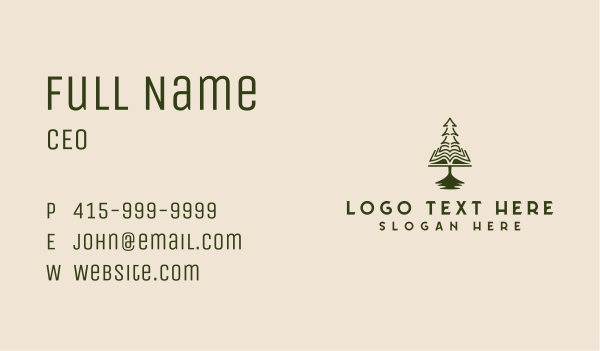 Pine Learning Tree Business Card Design Image Preview