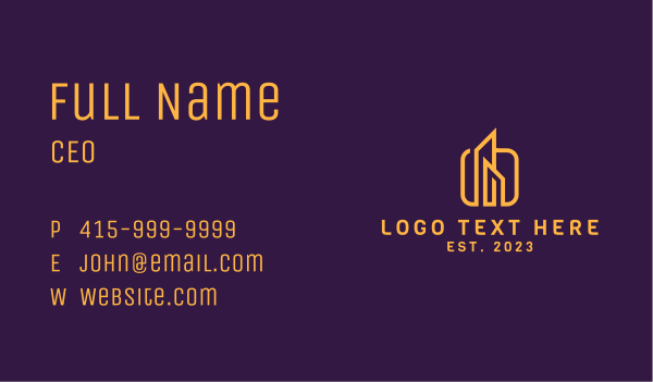 Golden Tower Building Business Card Design Image Preview