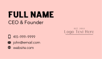 Minimalist Feminine Wordmark  Business Card Image Preview