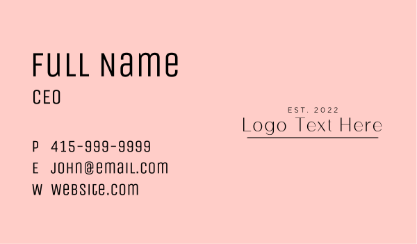 Minimalist Feminine Wordmark  Business Card Design Image Preview