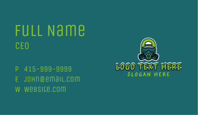 Gas Mask Gaming Mascot Business Card Image Preview