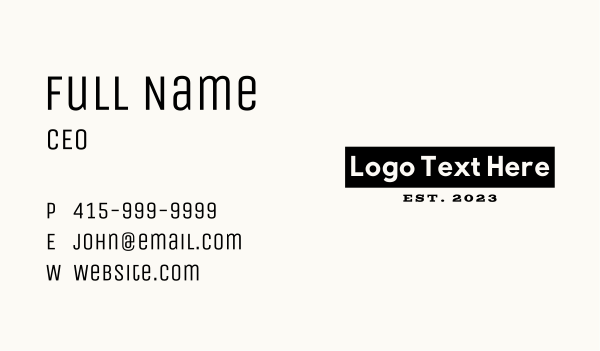 Minimalist Masculine Apparel Business Card Design Image Preview